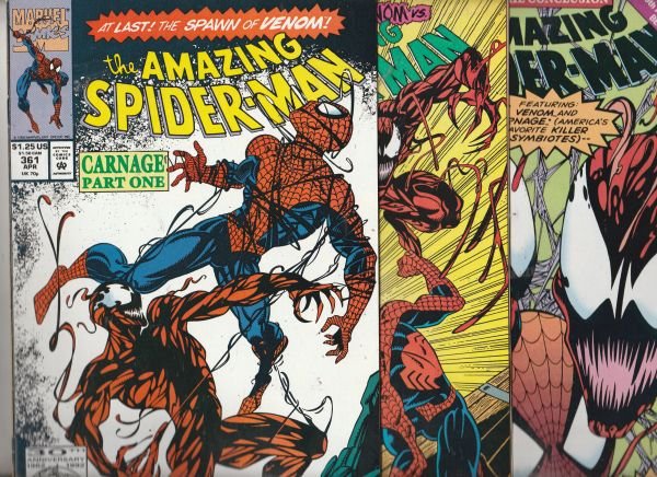 Amazing Spider-Man Carnage Set #361to363 (Apr-92) NM- High-Grade Spider-Man