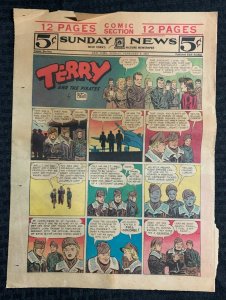 1944 2/6/44 TERRY AND THE PIRATES by Milton Caniff 11.5x15 Sunday Comic Page