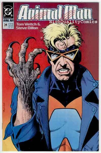 ANIMAL MAN #34, NM+, Vertigo, Steve Dillon, Tom Veitch, 1989, Brian Bolland 