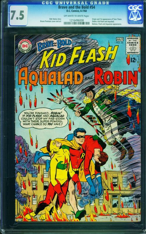 BRAVE AND THE BOLD #54 CGC 7.5-First appearance of Teen Titans- 1216496008