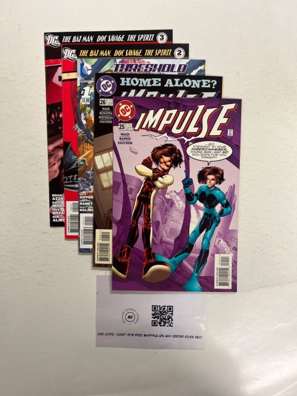 5 DC Comic Books Impulse # 25 26 + The Hunted # 1 +  Firstwave # 2 3 73 JS44