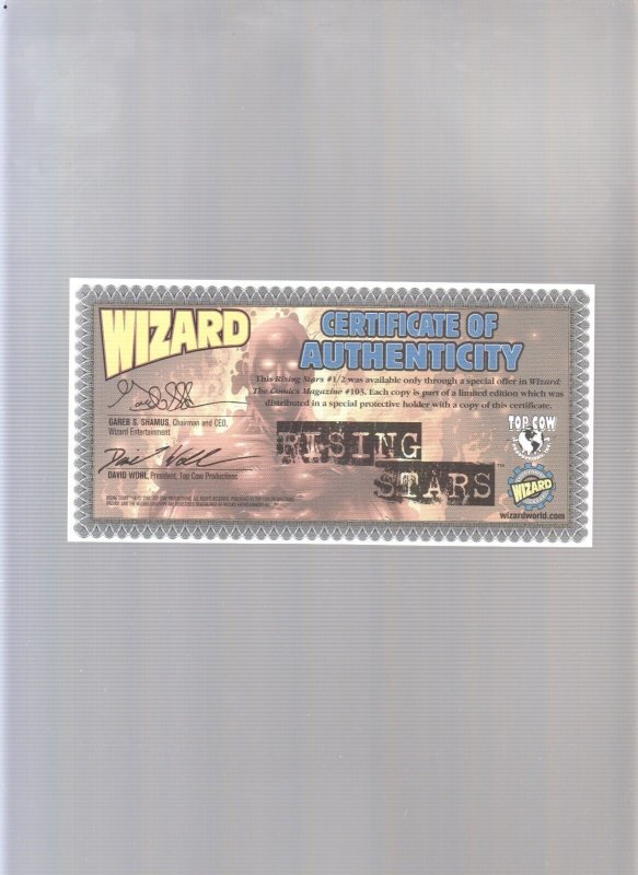 Rising Stars #1/2 - Gold Foil Cover (9/9.2) 2000