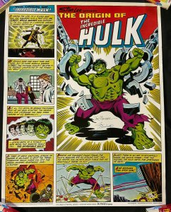 ORIGIN OF THE HULK POSTER COCA COLA SIGNED BY JOE SINNOTT & SAL BUSCEMA! FN/VF