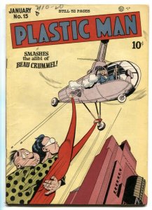 Plastic Man #15 1949- Golden Age- Jock Cole VF