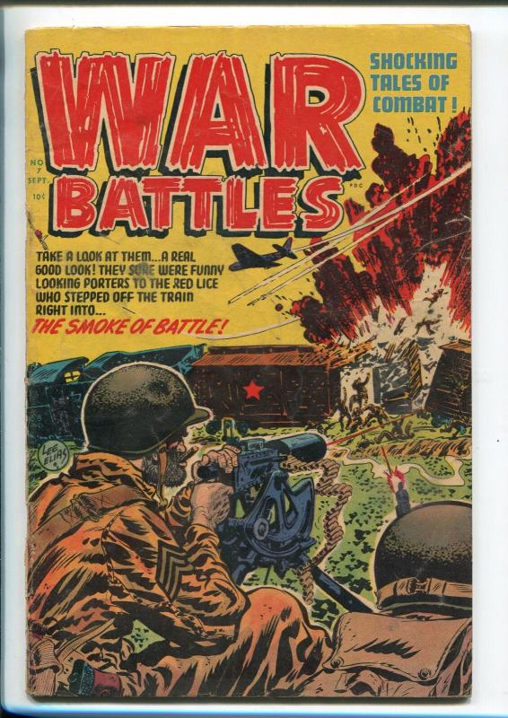 WAR BATTLES #7 1952-HARVEY-ARLINGTON CEMETERY--BOB POWELL-LEE ELIAS-vg