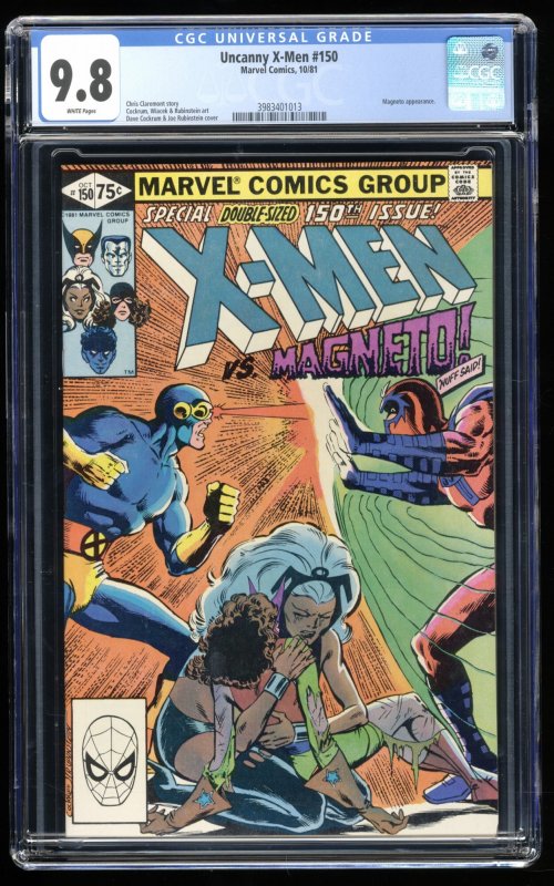 Uncanny X-Men #150 CGC NM/M 9.8 White Pages Magneto Appearance Claremont Story!