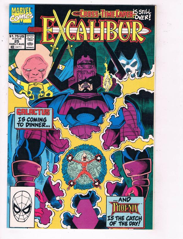 Excalibur #25 VF Marvel Comics Comic Book X-Men Galactus Aug 1990 DE24