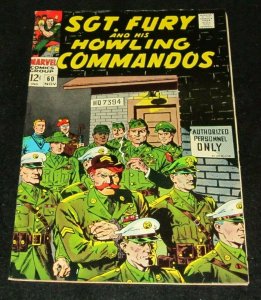 SGT Fury and His Howling Commandos #60 FN+ 1968 Silver Age War Comic Book