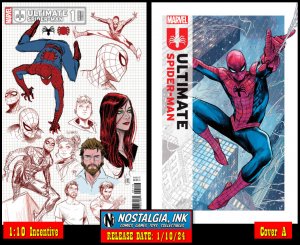 ULTIMATE SPIDER-MAN #1 CVR A + 1:10 CHECCHETTO SET 2024 PRESALE PROSHIPS  1/10