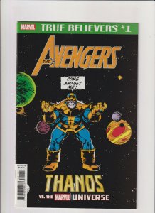True Believers Avengers- Thanos vs. Marvel #1 NM- 9.2 Rprt. Infinity Gauntlet #4