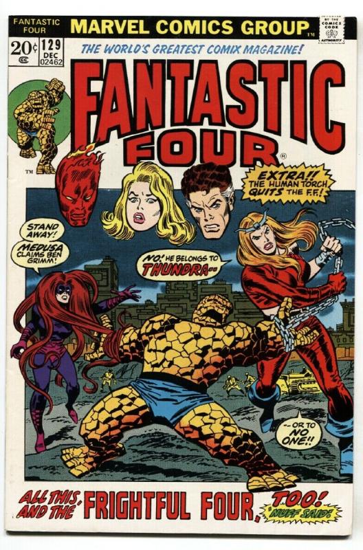 FANTASTIC FOUR #129 comic book-1972 1st THUNDRA VF