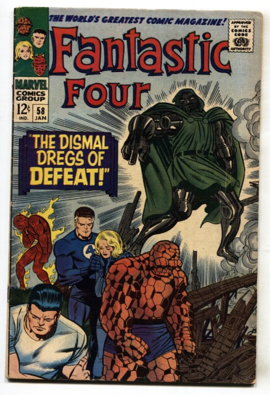 FANTASTIC FOUR #58 1966 DR DOOM-SILVER SURFER- COMIC BOOK