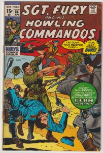 Sgt. Fury And His Howling Commandos #86 (Apr 1971, Marvel), VG condition (4.0)