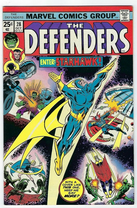 The Defenders # 28 Marvel NM- 1975 1st Appearance Of Starhawk