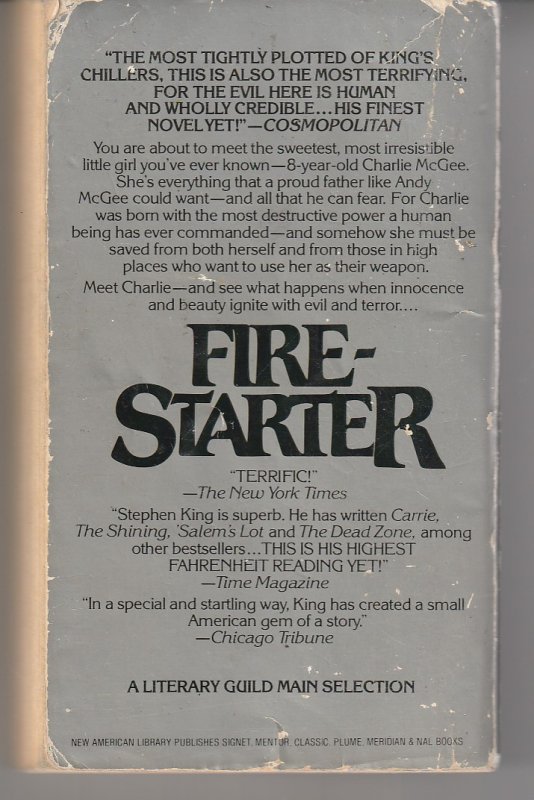 Firestarter by Stephen King(Signet Books, 1st printing, 1981)