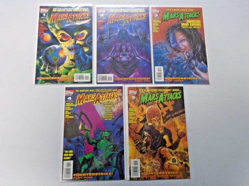 Mars Attacks run #1 to #5 Second 2nd Series 5 different books 8.0 VF (1995)