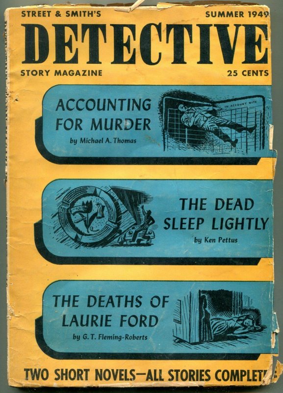 Dective Story Magazine Pulp Summer 1949- Accounting for Murder- Final issue