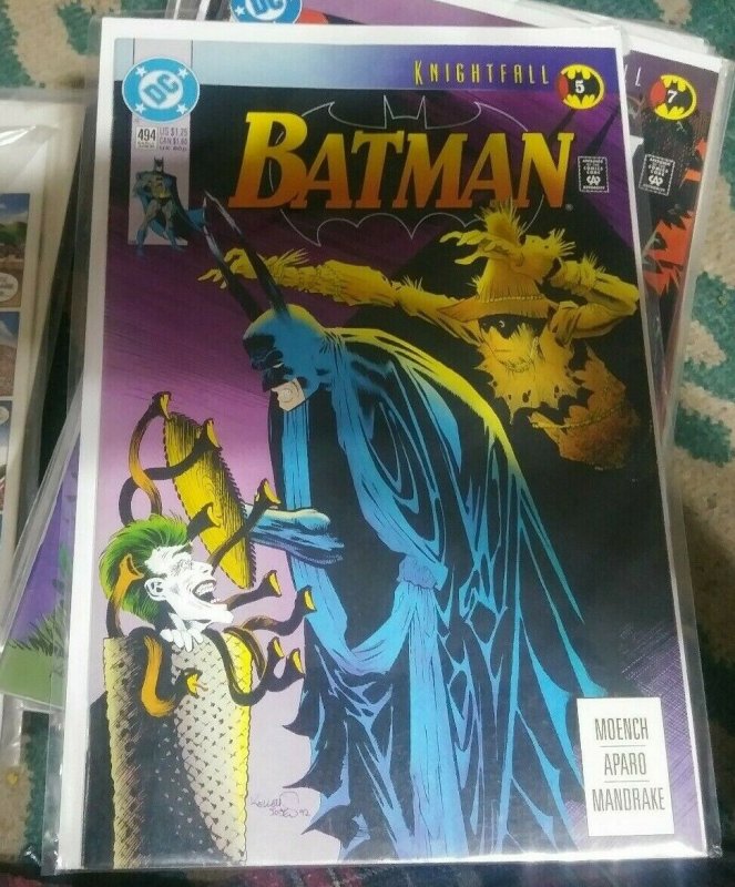 Batman #494 1993 DC COMICS KNIGHTFALL PT 5 JOKER AZREAL ROBIN GOTHAM BANE 