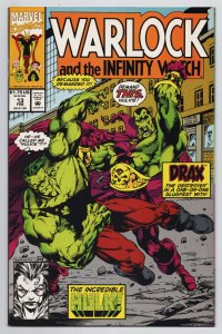 Warlock And The Infinity Watch #13 Hulk vs Drax (Marvel, 1993) VF