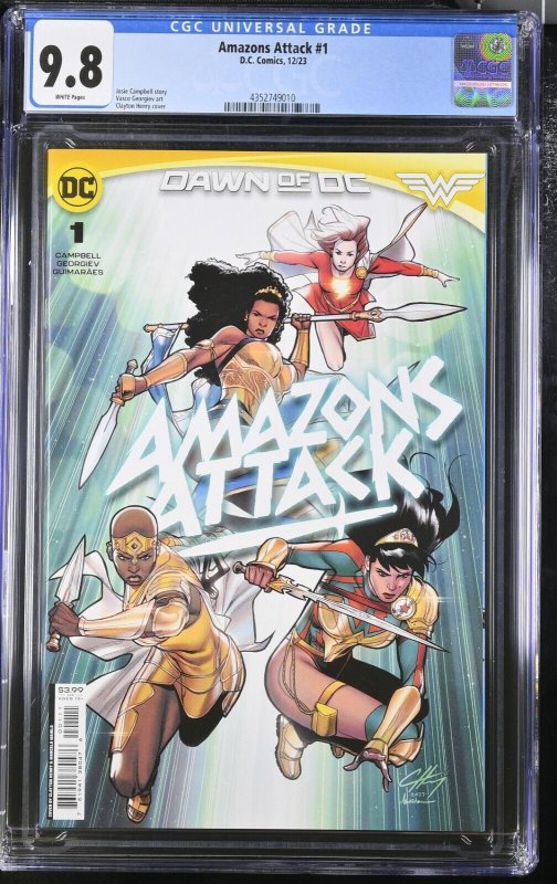 Amazons Attack #1 CGC 9.8 Clayton Henry Cover A DC 2023 Wonder Woman Yara Flor