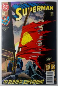 Superman #75 (9.2, 1993) NEWSSTAND, DEATH OF SUPERMAN