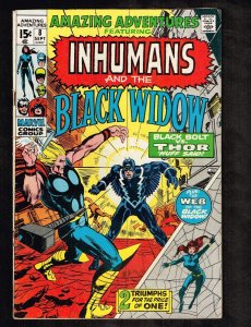 Amazing Adventures #8~Inhumans/Adams last Black Widow/last 15cent ~1971 (5.0) WH