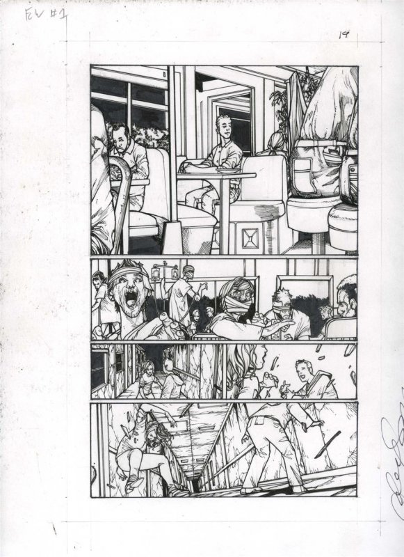 The Evil Within #1 pg 19 Original Alex Sanchez Art based on HORROR Video game 