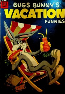 Bugs Bunny Vacation Funnies 4 Dell Comics 1954 Fishing