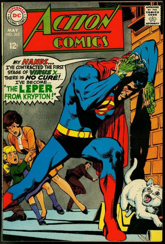 Action Comics #363 1968- Superman- Leper from Krypton- Supergirl- Luthor FN