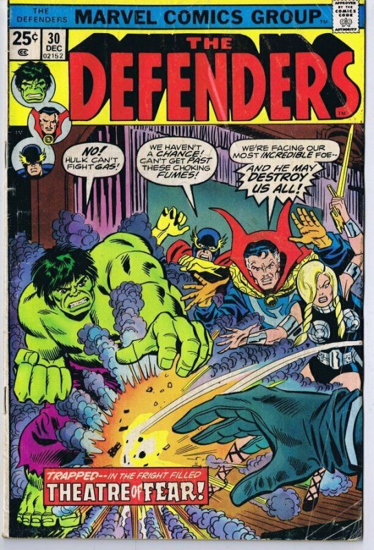 Defenders #30 ORIGINAL Vintage 1975 Marvel Comics Hulk Dr Strange