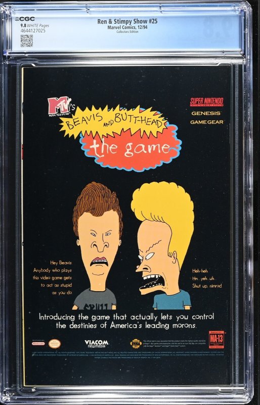 Ren & Stimpy Show #25 (12/94) Graded CGC 9.8 Collectors Edition