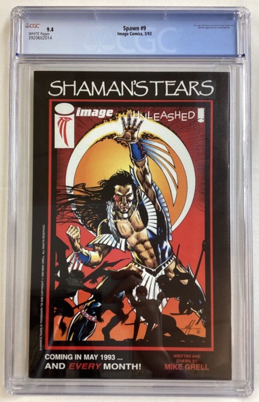 Spawn #9 - CGC 9.4 - Image - 1993 - 1st Medieval Spawn! 1st Angela! Neil Gaiman! 