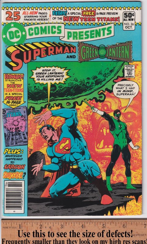 DC COMICS PRESENTS #26 (1980) VF 8.0, white paper! 1st New Teen Titans!