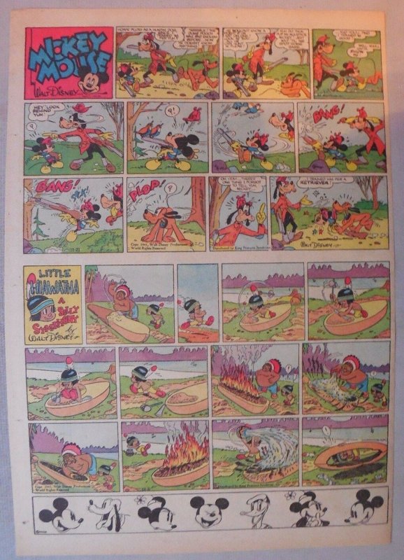 Mickey Mouse Sunday Page by Walt Disney from 12/21/1941 Tabloid Page Size 