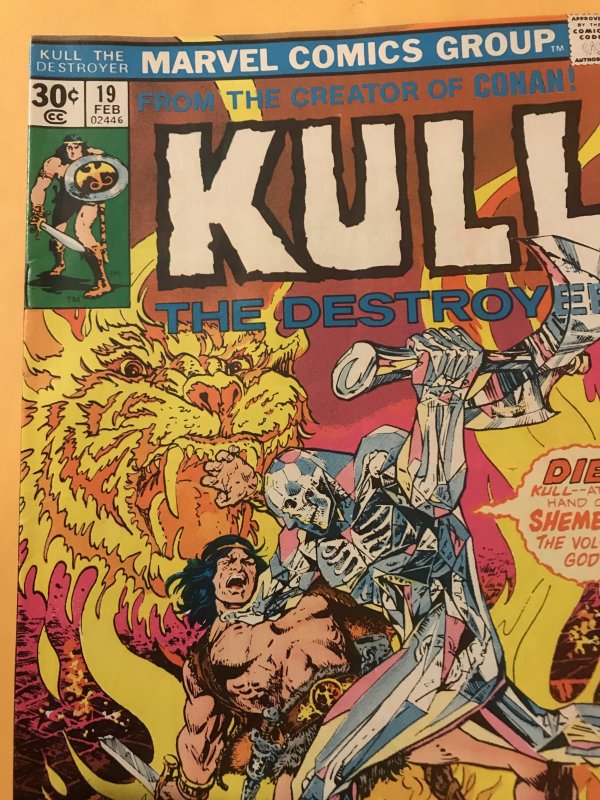 Kull the Destroyer #19 : Marvel 2/77 Fn; Evel Knievel cycle toy ad back cv.