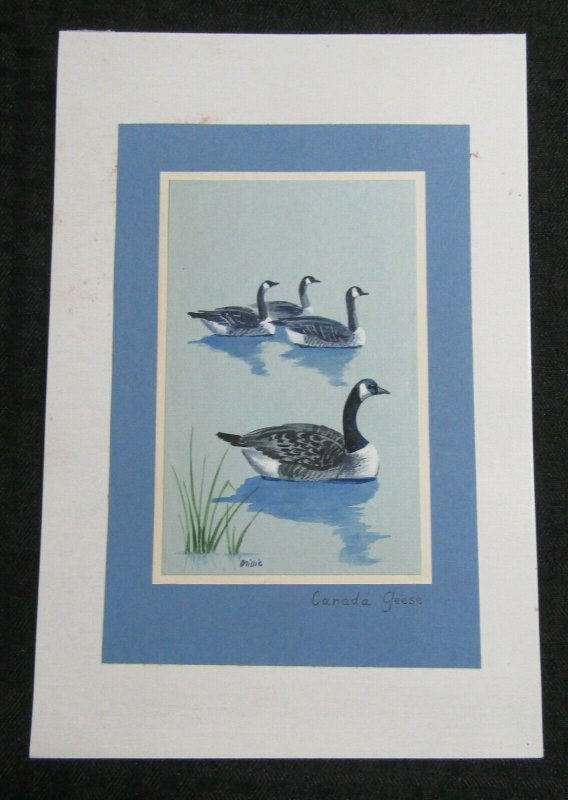 ON YOUR RETIREMENT Four Canadian Geese in Pond 6.5x10 Greeting Card Art #M9455