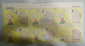 Peanuts Sunday Page by Charles Schulz from 3/30/1975 Size: ~7.5 x 15 inches