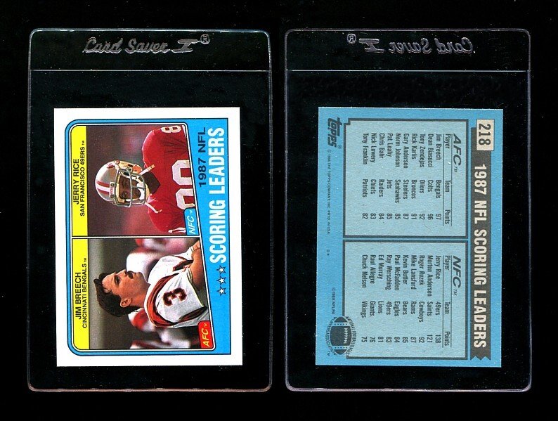 1988 Topps Jerry Rice #218  Scoring  Leader  MINT