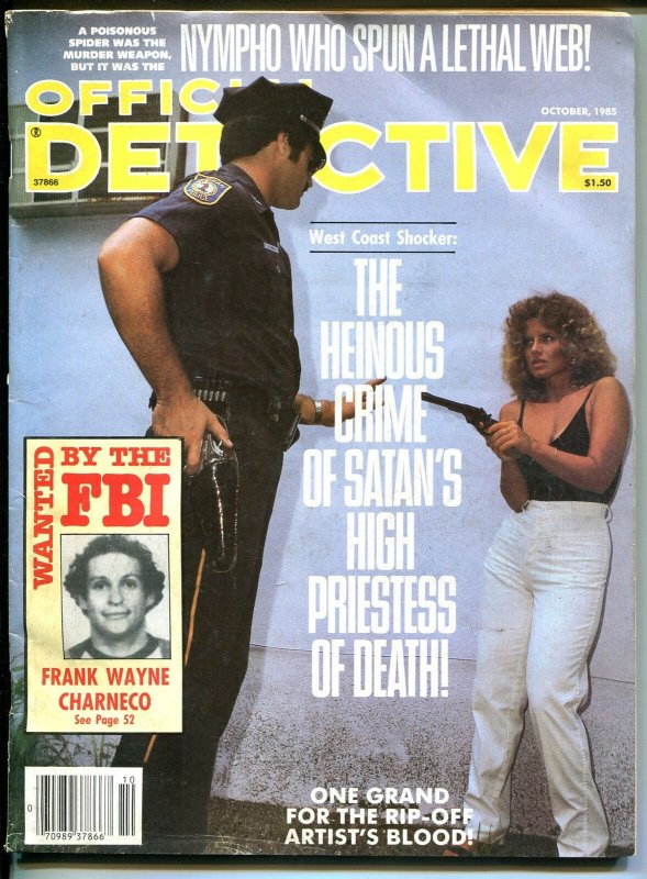 Official Detective 10/1985- spicy gun moll-crime pulp thrills-nympho-VG