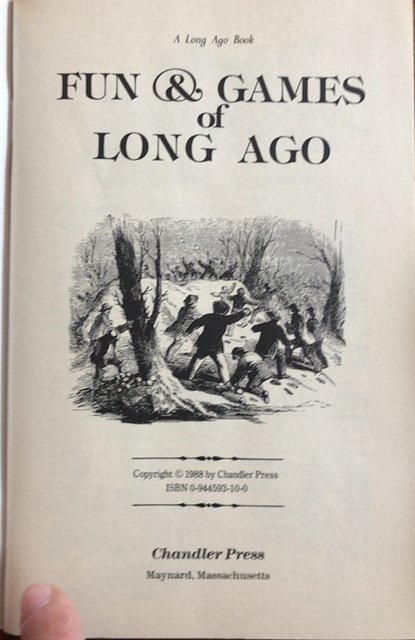 Fun& Games of long ago 1988 paperback
