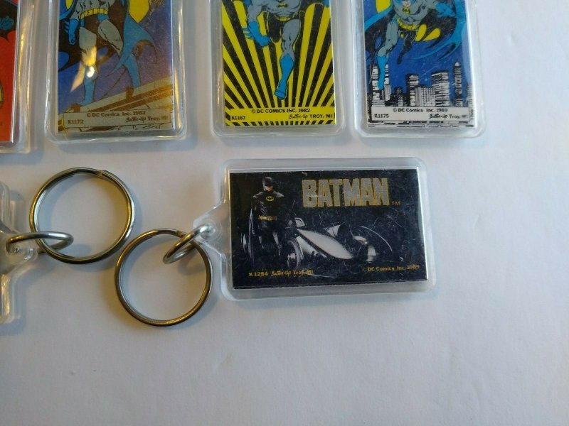 Batman Keychain Lot Of 7 Different Licensed Official DC Comics Superhero's 1980s 