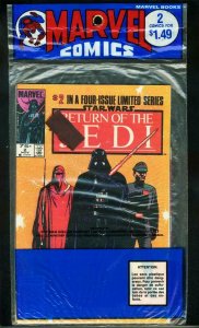 RETURN OF THE JEDI MARVEL 2 COMIC BAG # 1 & 2 1983-UNOPENED 2 PACK-nm