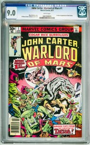 John Carter Warlord of Mars #1 (1977) CGC 9.0!