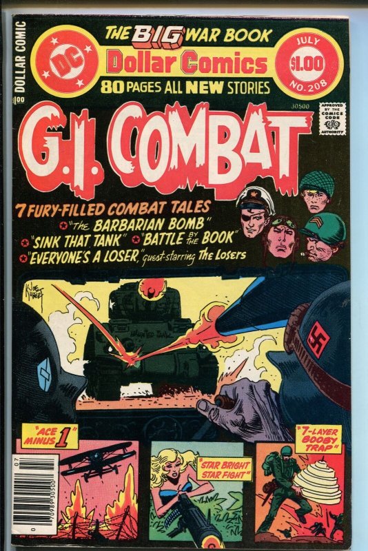 G.I. COMBAT #208 1977--HAUNTED TANK-JOE KUBERT-GLANZMAN-BLACK COVER-vf