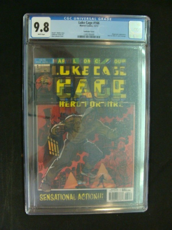 Luke Cage #166 Lenticular Cover Graded CGC 9.8 Marvel Hero for Hire #1 