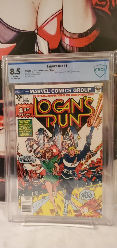 LOGAN'S RUN #1 CBCS 8.5 (1/77) MARVEL COMICS white pages, 1977 Classic