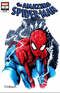 Sergio Davila Original Art – Amazing Spider-Man #1 Full Color Sketch - CGC SS