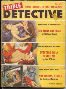 Triple Detective-Fall 1954-Thrilling-hardboiled crime-Violent GGA-Marlowe-VG