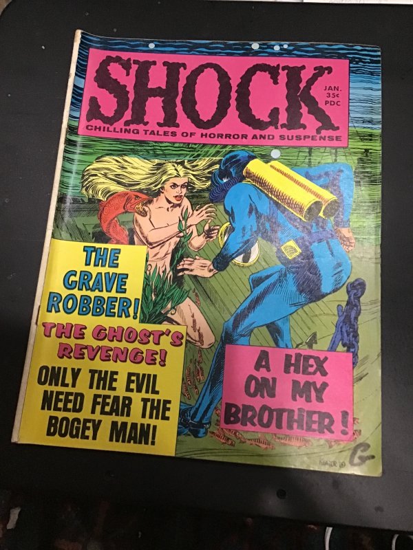 Shock #5 1970s horror magazine! Horror in Hollywood! Satan appearance! VG/FN