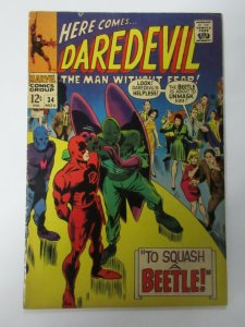 DAREDEVIL #34 (Marvel,11/1967) VERY GOOD (VG) Stan Lee & Gene Colan- The Beetle